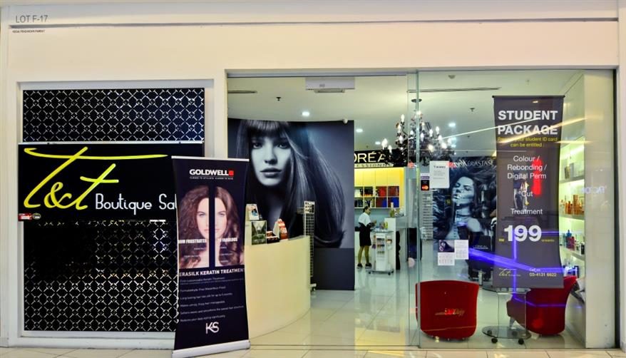 T&T Boutique Salon storefront at KIPMall Setapak